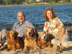Jim and Debbie with Missy, Sam, and Annie
